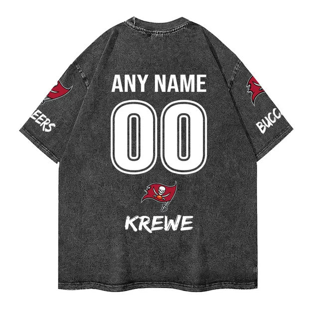 [SPECIAL OFFER] NEW CUSTOMIZED NFL10 TBB TAMPA BAY BUCCANEERS FUNNY MULTICOLOR WASHED TEE