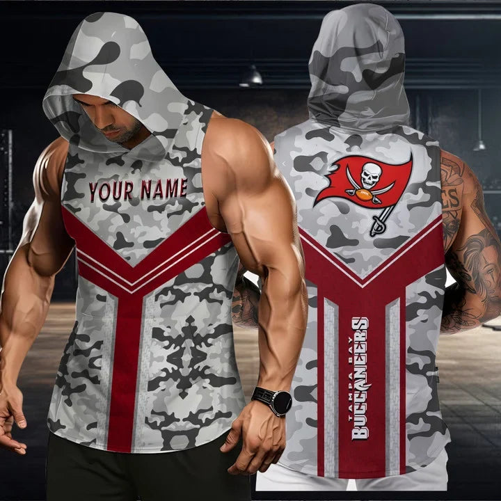 [SPECIAL OFFER] NEW CUSTOMIZED NFL10 TBB TAMPA BAY BUCCANEERS HOODED TANK TOP