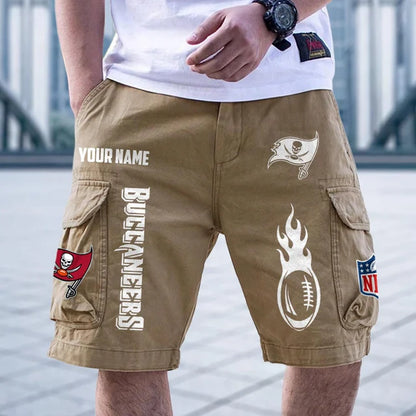 [SPECIAL OFFER] NEW CUSTOMIZED NFL10 TBB TAMPA BAY BUCCANEERS CARGO SHORTS