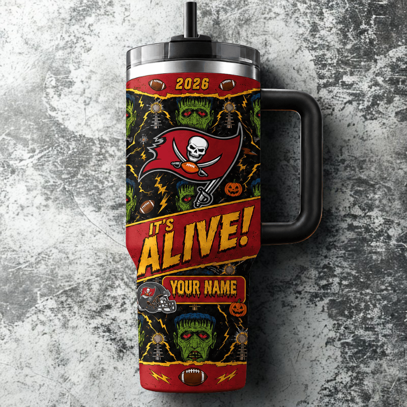 [SPECIAL OFFER] NEW CUSTOMIZED NFL10 TBB TAMPA BAY BUCCANEERS HALLOWEEN  40OZ TUMBLER