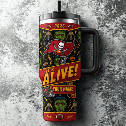 [SPECIAL OFFER] NEW CUSTOMIZED NFL10 TBB TAMPA BAY BUCCANEERS HALLOWEEN  40OZ TUMBLER