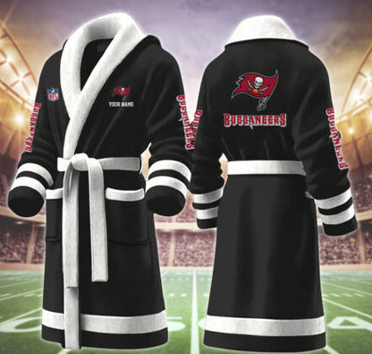 [SPECIAL OFFER] NEW CUSTOMIZED NFL10 TBB TAMPA BAY BUCCANEERS MULTICOLOR FLEECE BATHROBE