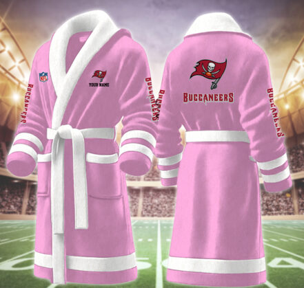 [SPECIAL OFFER] NEW CUSTOMIZED NFL10 TBB TAMPA BAY BUCCANEERS MULTICOLOR FLEECE BATHROBE
