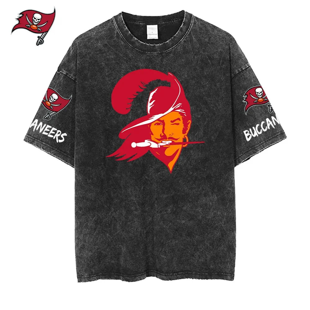[SPECIAL OFFER] NEW CUSTOMIZED NFL10 TBB TAMPA BAY BUCCANEERS FUNNY MULTICOLOR WASHED TEE