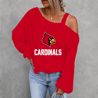 [FAN FAVORITE] NEW CUSTOMIZED NCAA FBS10 ULC LOUISVILLE CARDINALS DROP SHOULDER SWEATSHIRT