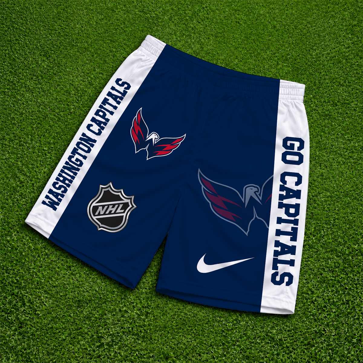 [SUPER SALE] NEW CUSTOMIZED NHL10 WCP WASHINGTON CAPITALS SHORT PANTS