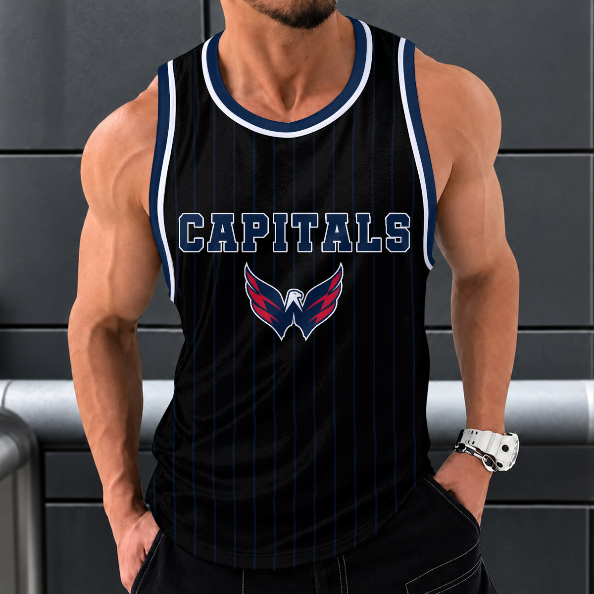 [SUPER SALE] NEW CUSTOMIZED NHL10 WCP WASHINGTON CAPITALS UNISEX TANK TOP
