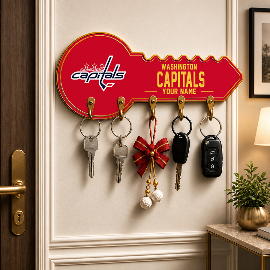 [SUPER SALE] NEW CUSTOMIZED NHL10 WCP WASHINGTON CAPITALS WALL KEY HOLDER FOR HOME