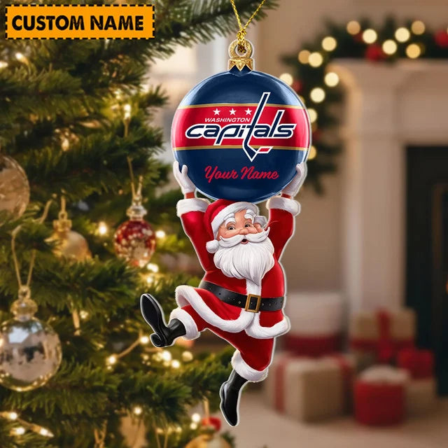 [SUPER SALE] NEW CUSTOMIZED NHL10 WCP WASHINGTON CAPITALS CHRISTMAS ACRYLIC ORNAMENT