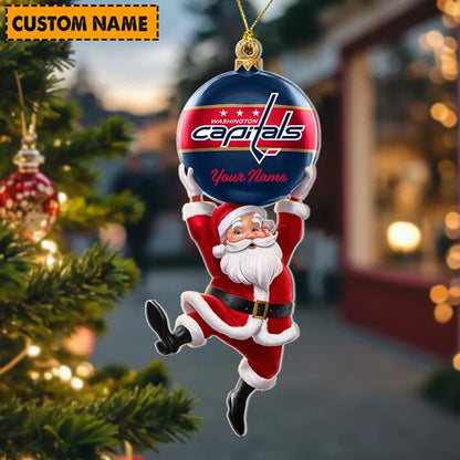 [SUPER SALE] NEW CUSTOMIZED NHL10 WCP WASHINGTON CAPITALS CHRISTMAS ACRYLIC ORNAMENT