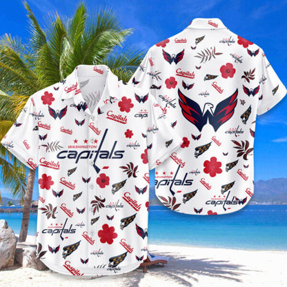 [SUPER SALE ]  NEW CUSTOMIZED NHL10 WCP WASHINGTON CAPITALS UNISEX HAWAIIAN SHIRT