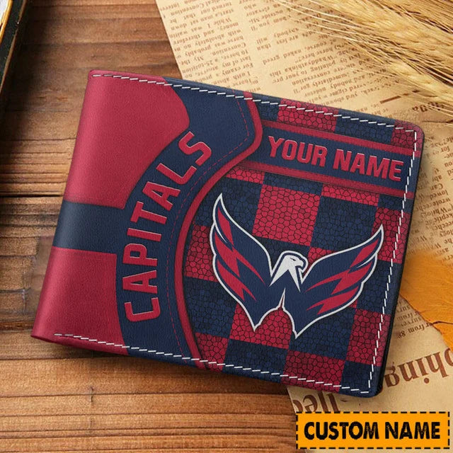 LIMITED EDITION - NEW CUSTOMIZED NHL10 WCP WASHINGTON CAPITALS LEATHER WALLET