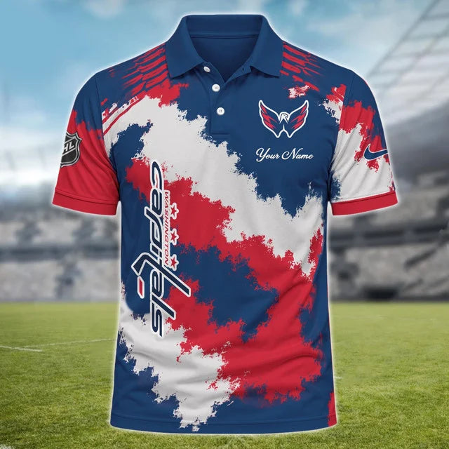 [SUPER SALE] NEW CUSTOMIZED NHL10 WCP WASHINGTON CAPITALS POLO SHIRT
