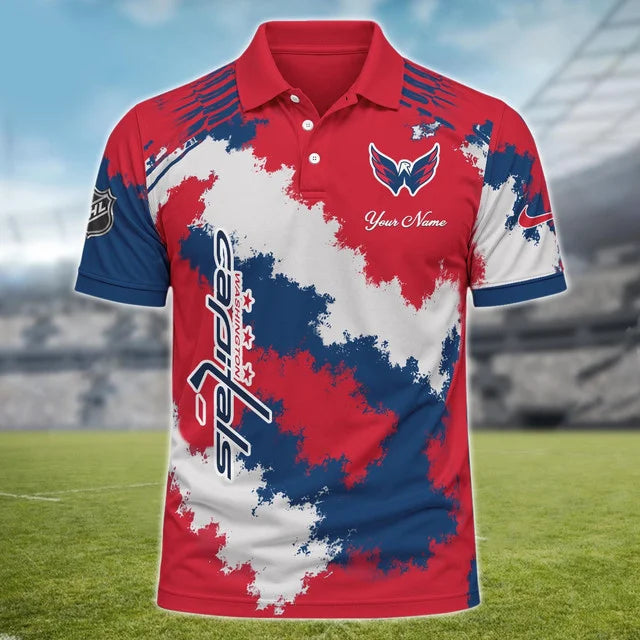 [SUPER SALE] NEW CUSTOMIZED NHL10 WCP WASHINGTON CAPITALS POLO SHIRT