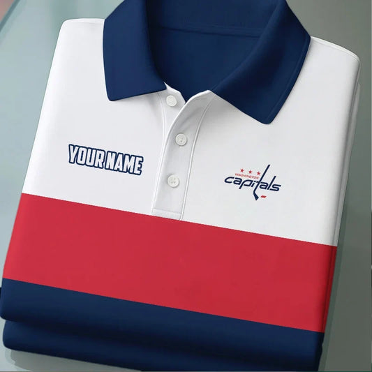 [SUPER SALE] NEW CUSTOMIZED NHL10 WCP WASHINGTON CAPITALS POLO SHIRT