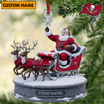 [SPECIAL OFFER] NEW CUSTOMIZED NFL10 TBB TAMPA BAY BUCCANEERS CHRISTMAS ACRYLIC ORNAMENT