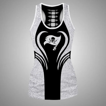 [SPECIAL OFFER] NEW CUSTOMIZED NFL10 TBB TAMPA BAY BUCCANEERS HOLLOW TANK TOP & LEGGINGS SET