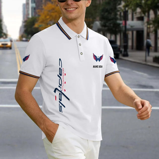[SUPER SALE] NEW CUSTOMIZED NHL10 WCP WASHINGTON CAPITALS POLO SHIRT