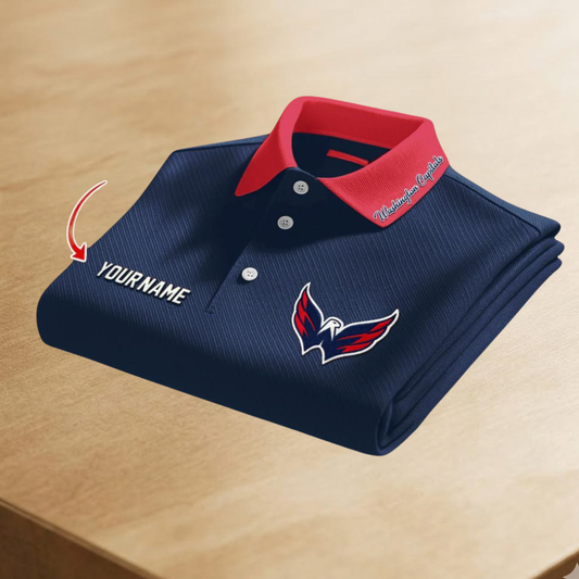 [SUPER SALE] NEW CUSTOMIZED NHL10 WCP WASHINGTON CAPITALS POLO SHIRT