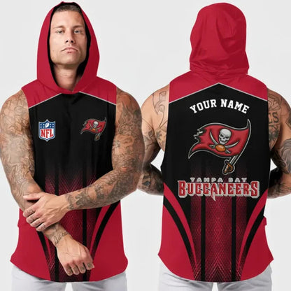 [SPECIAL OFFER] NEW CUSTOMIZED NFL10 TBB TAMPA BAY BUCCANEERS HOODED TANK TOP