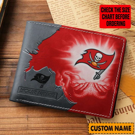 [SPECIAL OFFER] NEW CUSTOMIZED NFL10 TBB TAMPA BAY BUCCANEERS LEATHER WALLET