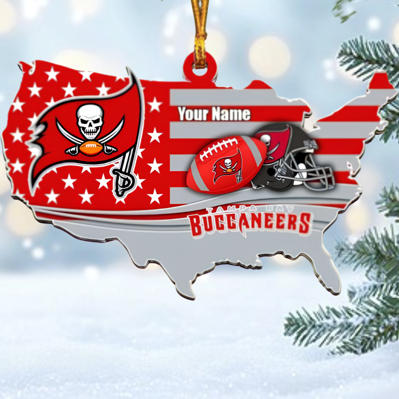 [SPECIAL OFFER] NEW CUSTOMIZED NFL10 TBB TAMPA BAY BUCCANEERS CHRISTMAS ACRYLIC ORNAMENT