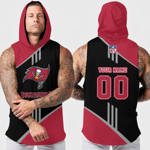 [SPECIAL OFFER] NEW CUSTOMIZED NFL10 TBB TAMPA BAY BUCCANEERS HOODED TANK TOP