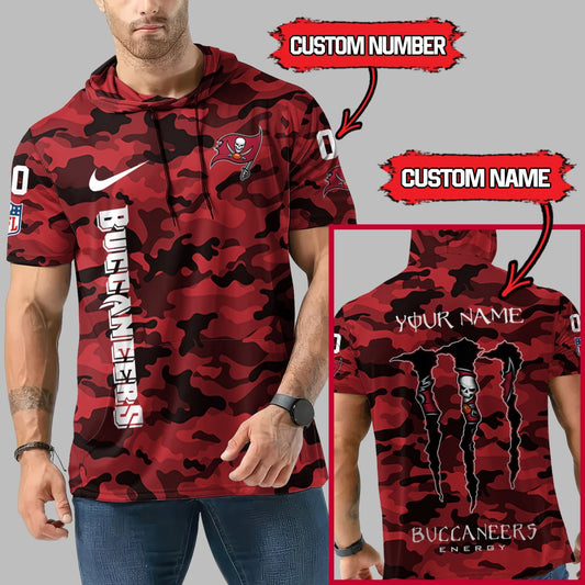 [HOT DEAL] NEW CUSTOMIZED NFL10 TBB TAMPA BAY BUCCANEERS SHORT SLEEVE HOODIE