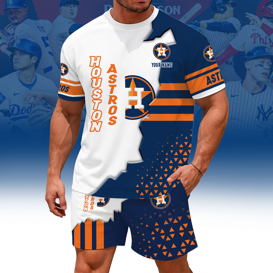 [FLASH SALE] NEW CUSTOMIZED MLB10 HAS HOUSTON ASTROS UNISEX T-SHIRT & SHORTS SET