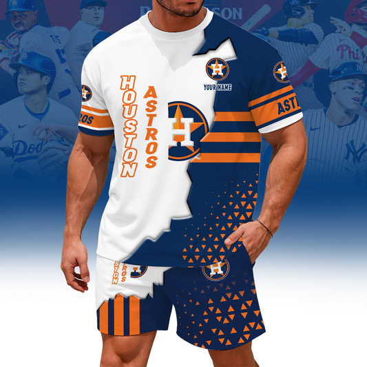 [FLASH SALE] NEW CUSTOMIZED MLB10 HAS HOUSTON ASTROS UNISEX T-SHIRT & SHORTS SET
