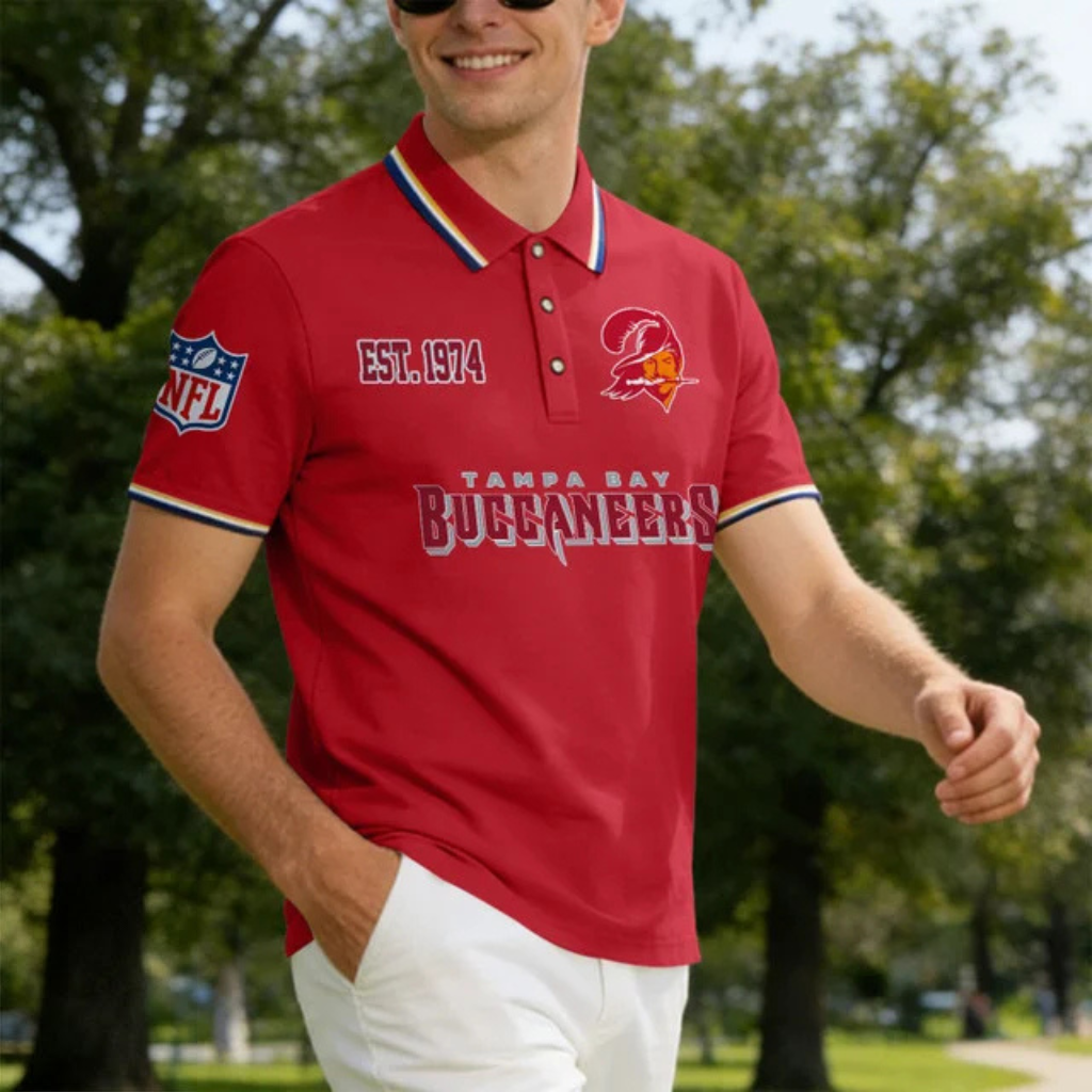 [SPECIAL OFFER] NEW CUSTOMIZED NFL10 TBB TAMPA BAY BUCCANEERS POLO SHIRT
