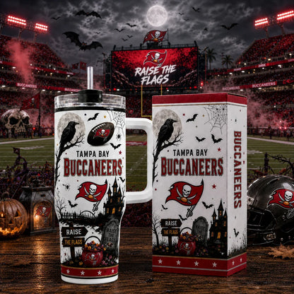 [SPECIAL OFFER] NEW CUSTOMIZED NFL10 TBB TAMPA BAY BUCCANEERS HALLOWEEN  40OZ TUMBLER
