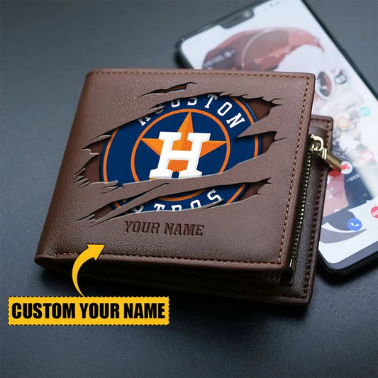 [FLASH SALE] NEW CUSTOMIZEDMLB10 HAS HOUSTON ASTROS LEATHER WALLET