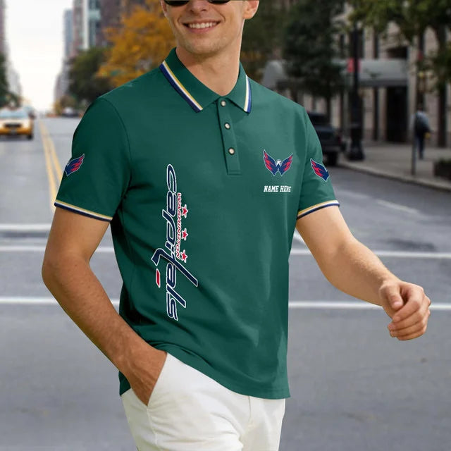 [SUPER SALE] NEW CUSTOMIZED NHL10 WCP WASHINGTON CAPITALS POLO SHIRT