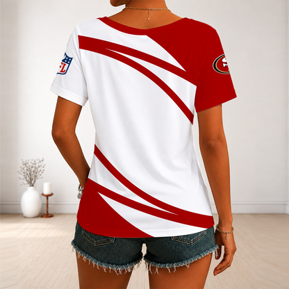[SPECIAL OFFER] NEW CUSTOMIZED NFL11 SF49 SAN FRANCISCO 49ERS V-NECK FEMALE SHIRT