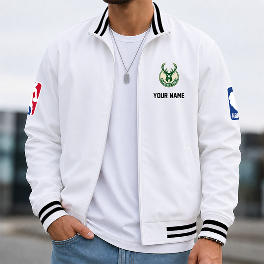 [HOT DEAL] NEW CUSTOMIZED NBA11 MBU MILWAUKEE BUCKS MULTICOLOR MEN'S CASUAL JACKET