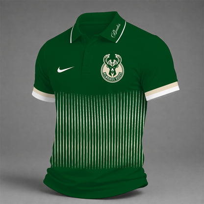 [HOT DEAL] NEW CUSTOMIZED NBA11 MBU MILWAUKEE BUCKS POLO SHIRT