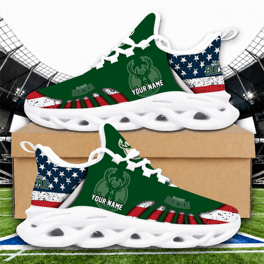LIMITED EDITION - NEW CUSTOMIZED NBA11 MBU MILWAUKEE BUCKS PREMIUM CLUNKY SNEAKERS