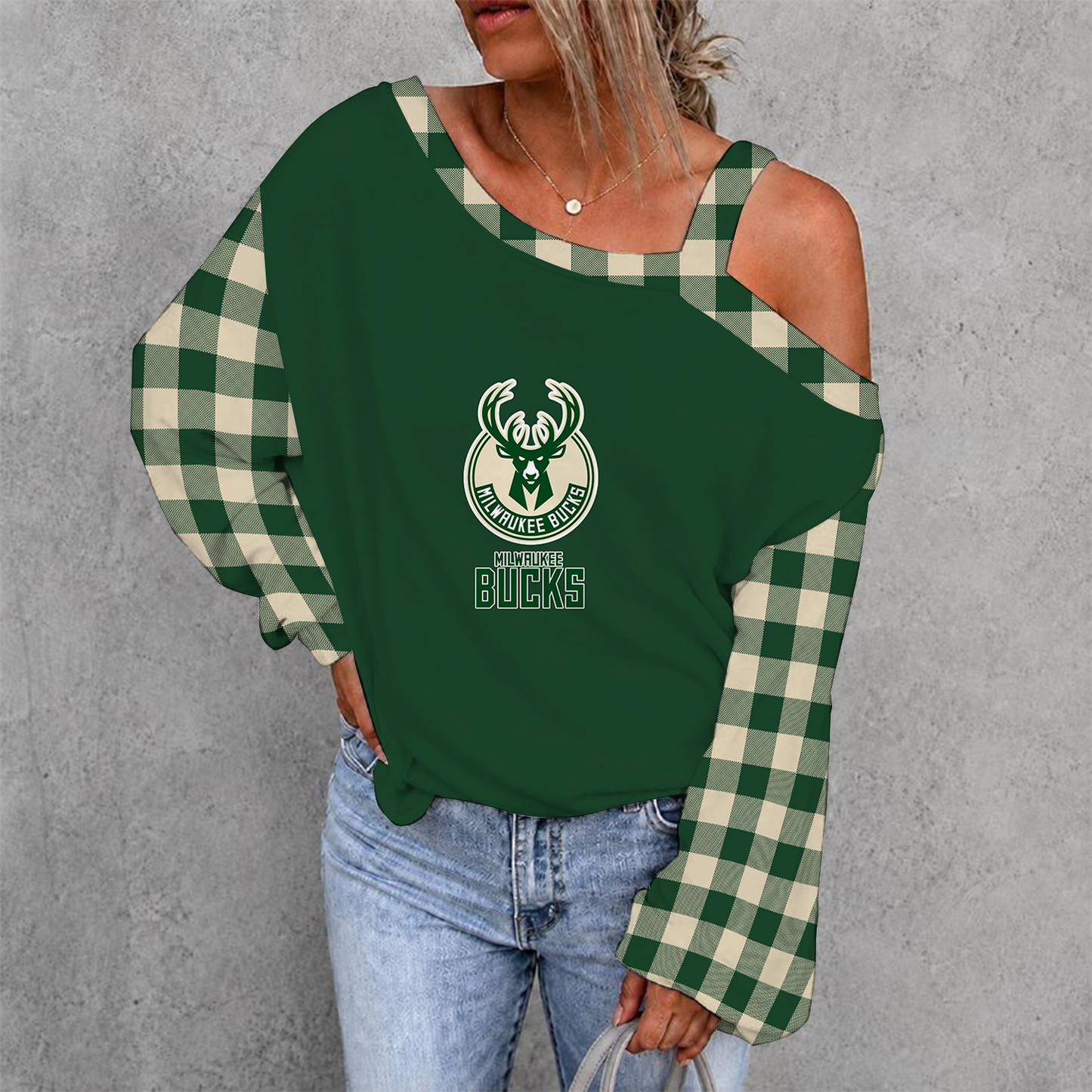 [HOT DEAL] NEW CUSTOMIZED NBA11 MBU MILWAUKEE BUCKS DROP SHOULDER SWEATSHIRT