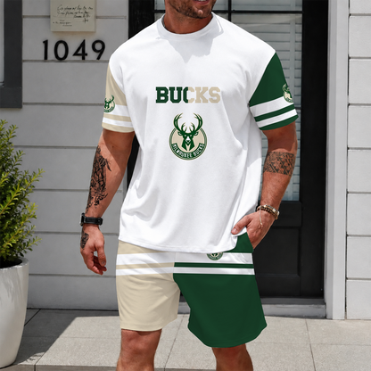 [HOT DEAL] NEW CUSTOMIZED NBA11 MBU MILWAUKEE BUCKS UNISEX T-SHIRT & SHORTS SET