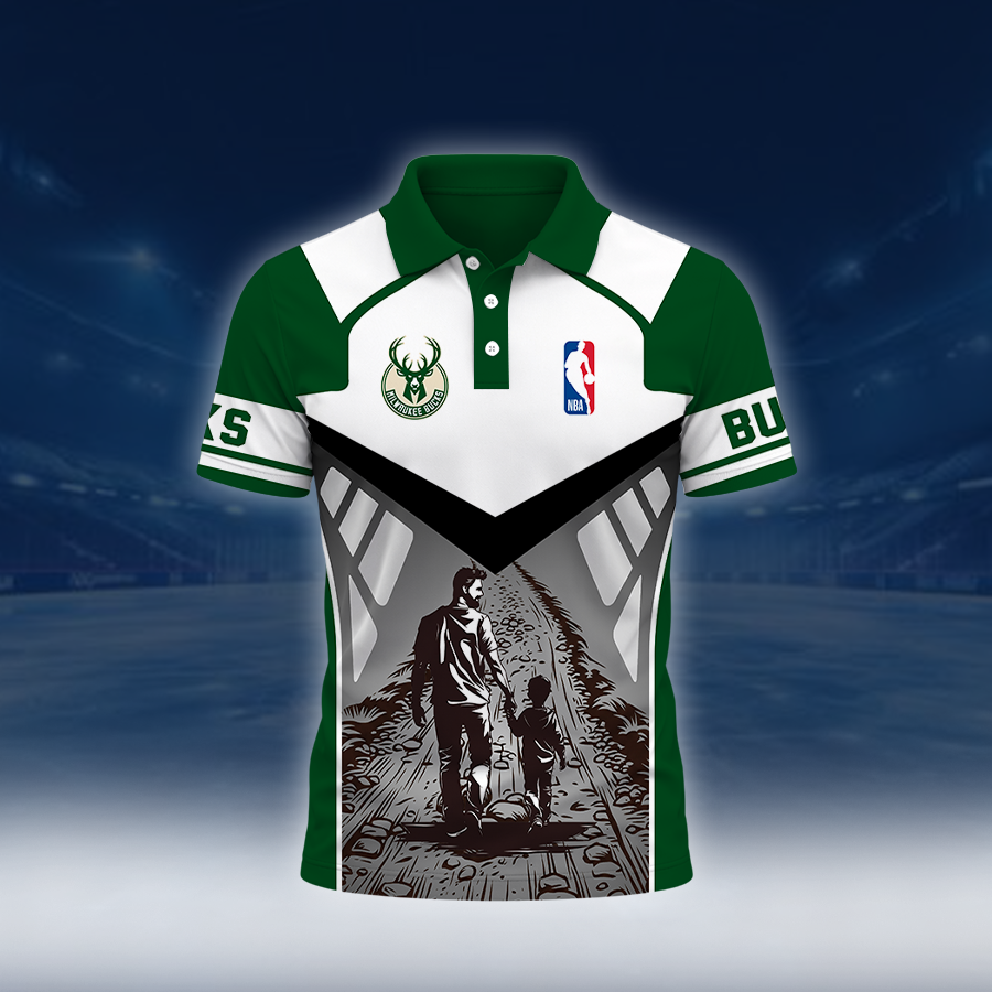 [HOT DEAL] NEW CUSTOMIZED NBA11 MBU MILWAUKEE BUCKS POLO SHIRT