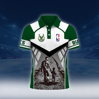 [HOT DEAL] NEW CUSTOMIZED NBA11 MBU MILWAUKEE BUCKS POLO SHIRT