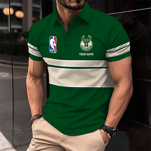 [HOT DEAL] NEW CUSTOMIZED NBA11 MBU MILWAUKEE BUCKS POLO SHIRT