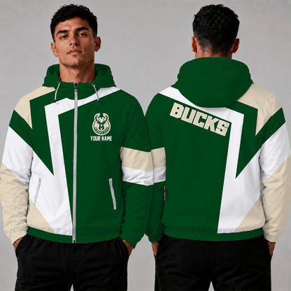 [HOT DEAL] NEW CUSTOMIZED NBA11 MBU MILWAUKEE BUCKS WINDBREAKER JACKET