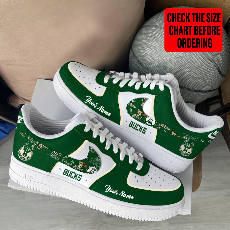 [HOT DEAL] NEW CUSTOMIZED NBA11 MBU MILWAUKEE BUCKS AF1 SHOES