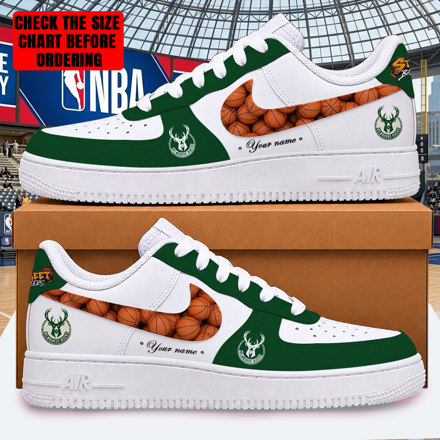 [HOT DEAL] NEW CUSTOMIZED NBA11 MBU MILWAUKEE BUCKS AF1 SHOES
