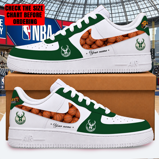 [HOT DEAL] NEW CUSTOMIZED NBA11 MBU MILWAUKEE BUCKS AF1 SHOES