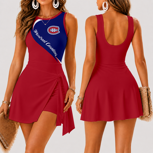 [SUPER SALE] NEW CUSTOMIZED NHL11 MCD MONTREAL CANADIENS WOMEN'S SUMMER SKORT DRESS