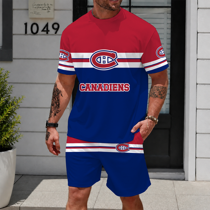 [SUPER SALE] NEW CUSTOMIZED NHL11 MCD MONTREAL CANADIENS UNISEX T-SHIRT & SHORTS SET