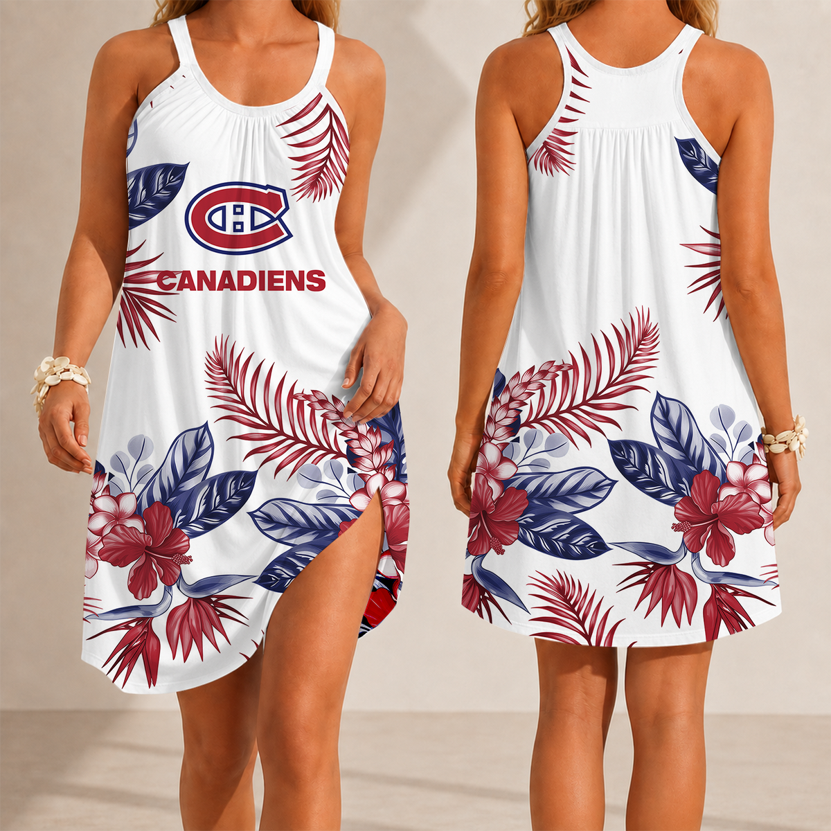 [SUPER SALE] NEW CUSTOMIZED NHL11 MCD MONTREAL CANADIENS CAMISOLE DRESS